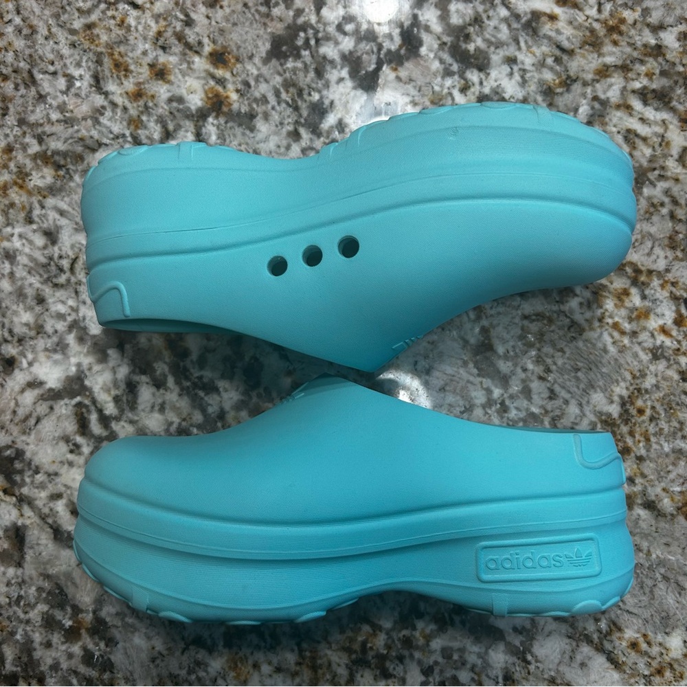 Adidas Adifom Stan Smith Mule Shoes Women's Size 9 Teal Clog Platform
